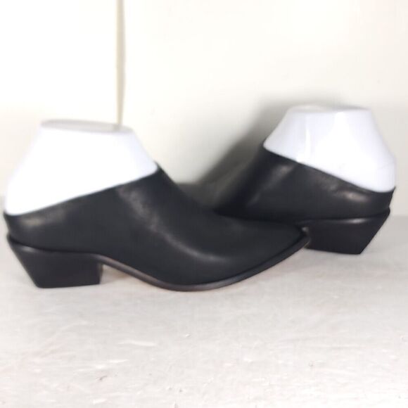 Wal and Pai Women's Mirage US5-5,5 EU36 Black Leather Cuban Heel Mules Clogs - Picture 9 of 14